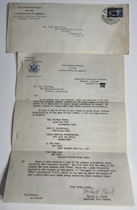 Carta del Servicio Exterior 1940 Consulado Americano Bangkok Tailandia - Imagen 1 de 12