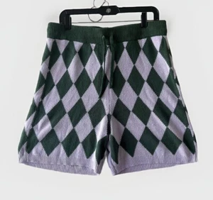 Bp. Be Proud Gender Pride Pullover Shorts XSMALL lila grün Argyle Strick Raute - Bild 1 von 11