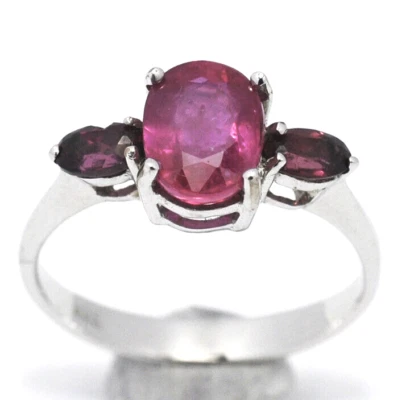 BELLISSIMO L'ANELLO IN ARGENTO 925 CON RUBINO NATURALE 1,35 CT - Immagine 1 di 4