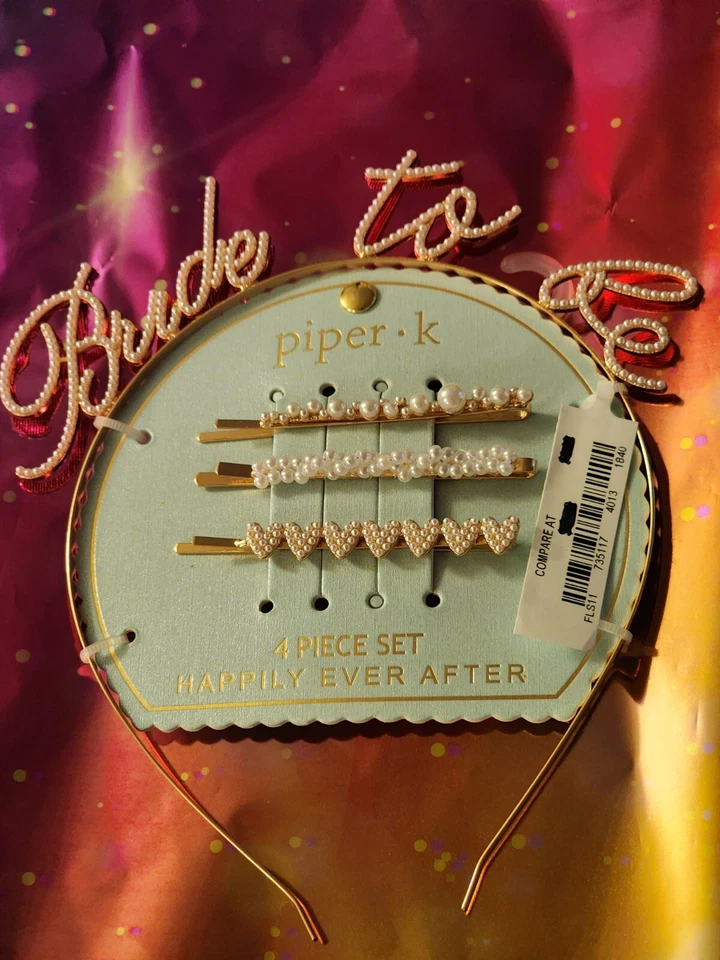 Bride To Be, Wedding Headband & Hair Clip Set, "Pearls"NWT,Super... - Image 1 of 1