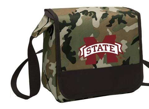Mississippi State Camo Lunch Bag Cooler MSU Bulldogs Lunchbox MESSENGER STYLE! Cover