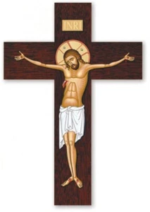INRI Crucifix ICON 8 x 10" PREMIUM SATIN Print with White Background - Picture 1 of 1