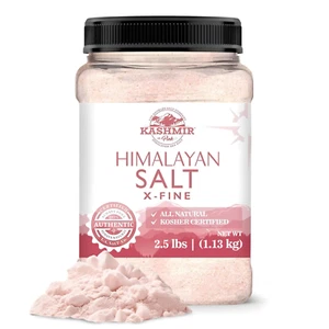 Kashmir Pink Himalayan Salt 2.5lb Jar, X-Fine, 100% Pure Food Grade Kosher Vegan - Picture 1 of 10