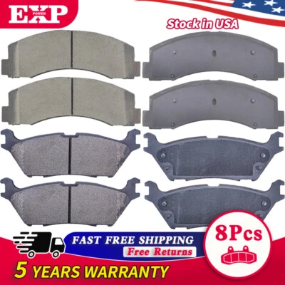 Pastillas de freno delanteras y traseras de cerámica con frenos de estacionamiento eléctricos para Ford 15-20 F-150 Foto 1 de 4