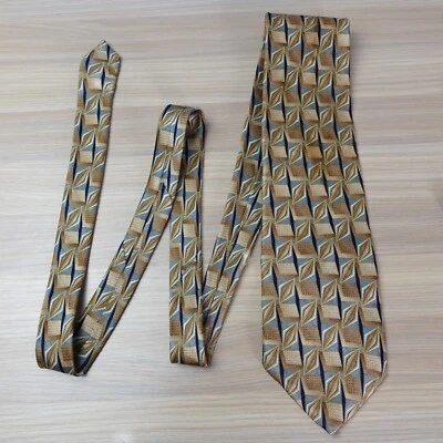 领带男式棕色丝绸编织派对正式礼服艺术装饰地理印花设计师 — 第 1/4 张图片