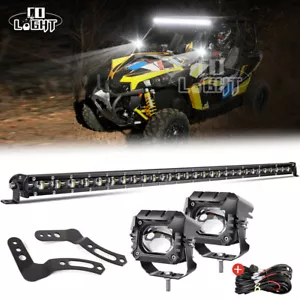 Roof 32" LED Light Bar Mount Brackets + 3'' Pods Kit For Polaris RZR XP 1000 900 - Picture 1 of 18