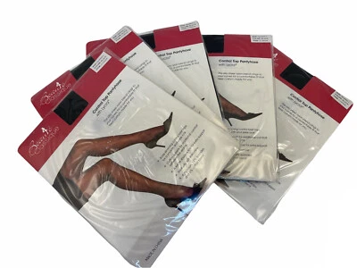 5 PARES PANTIMEDIAS - BEAUTE' CLASSIQUE TALLA QUEEN 1 NEGRO COLOR CONTROL TOP Foto 1 de 4