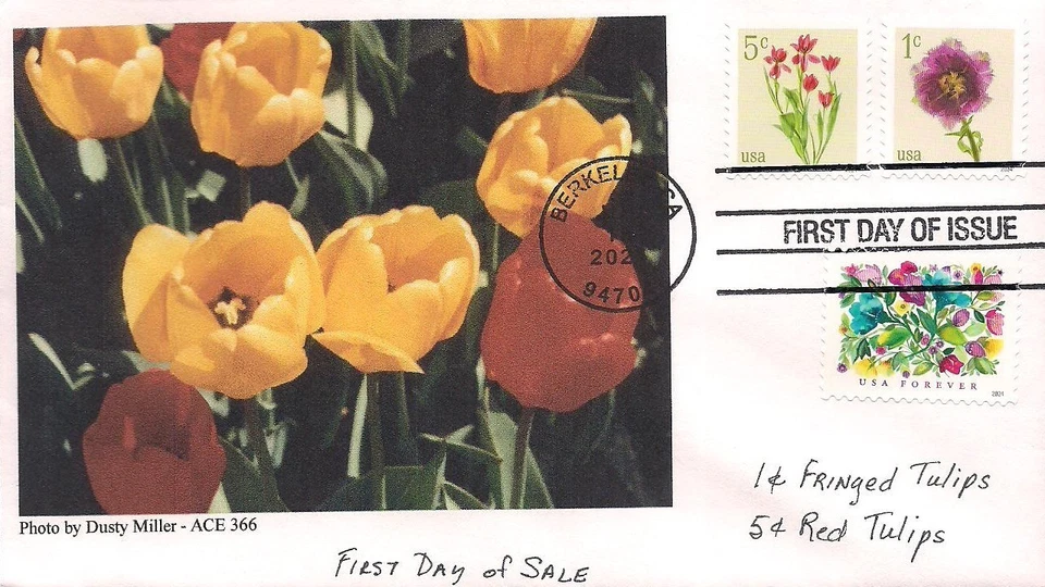 1¢ & 5 Tulip-sheet Stamps- 2024-First Day Cover-ACE Cover - Image 1 of 1