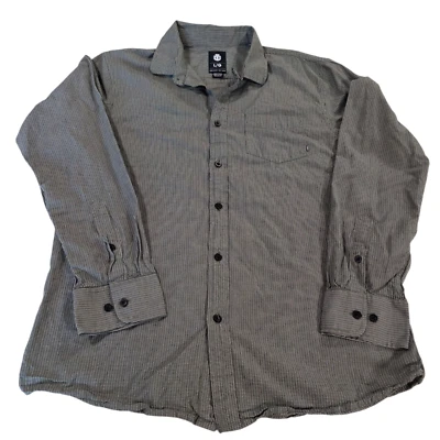 Element Button Up Shirt Black White Mens L Cotton Plaid Woven Long Sleeve Top - Image 1 of 4