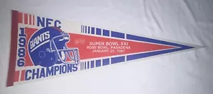 25.01.1987 Super Bowl XXI New York Giants - Wimpel ROSENSCHALE - Bild 1 von 5