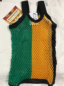 CHILD KIDS JAMAICA BLACK YELLOW GREEN STRING/MESH VEST - 100% COTTON - CULTURE - Picture 1 of 1