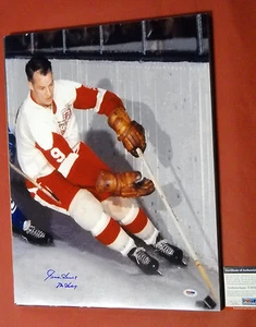 GORDIE HOWE AUTOGRAPHED 16X20 PHOTO DETROIT RED WINGS PSA/DNA MR HOCKEY LAST ONE - Picture 1 of 2
