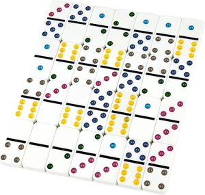 28 Double Six Dominoes Game Set  Kids Children's Travel Board Pub Family & Party - Picture 1 of 7