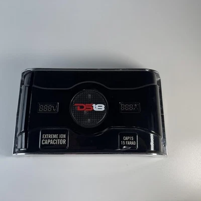 Capacitor de energia de áudio veicular DS18 CAP15 15 Farad Extreme Ion tela digital preta - Imagem 1 de 4