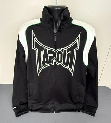 Jaqueta masculina Tapout logotipo zíper completo gola alta para área externa preta tamanho grande roupa ativa - Imagem 1 de 4