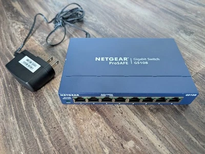 NETGEAR ProSafe GS108 v4 8-Port Gigabit Ethernet Network Switch w/ Power Supply - Image 1 of 2