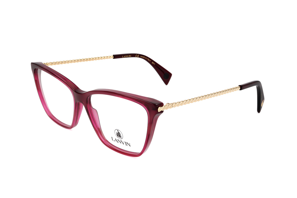 LANVIN スクエアフレムメカネ LNV2605 602 Lanvin LNV2605 602 STRIPED RED 56/14/140 Women's Eyewear
