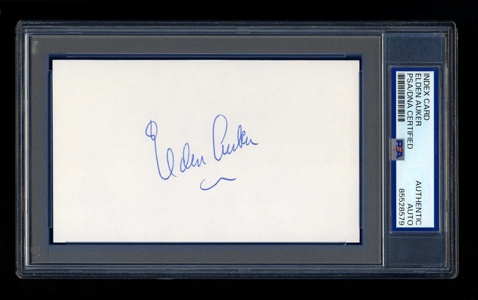 ELDEN AUKER SIGNED INDEX CARD MINT PSA/DNA 1935 DETROIT TIGERS WORLD CHAMPIONS - Image 1 of 1