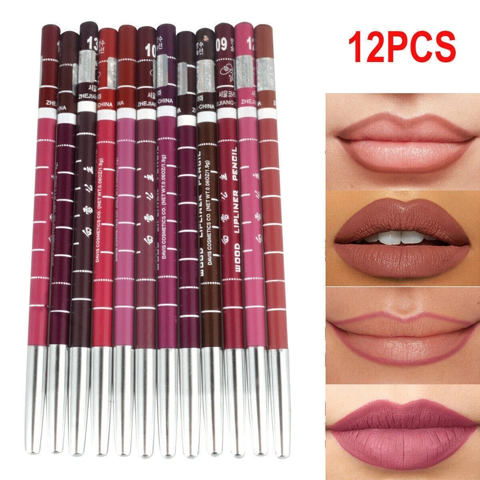 Waterproof Lip Liner Pencil Pen Lipstick Matte Long Lasting 12 PCS/Set Xmas Gift - Image 1 of 4