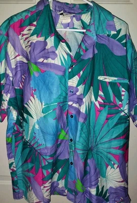 Camisa Hawaiana Hilo Hattie De Colección Para Hombre 2XL Peces Tropicales Algodón Hecha Hawaiana Foto 1 de 4