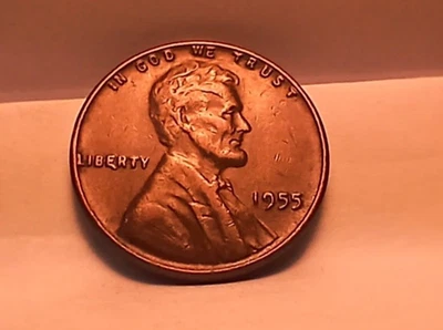 1955 Lincoln Wheat Penny, Error Coin - Rim L & Letters - Image 1 of 3