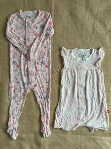 Magnetic Me 9-12 Months Lot of 2 Pajamas Octopus & Floral * 2 Styles - Picture 1 of 7