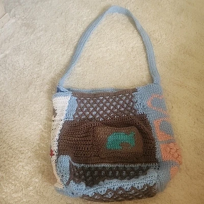 Bolso hobo de playa de ganchillo vintage o bolsa de pañales para bebé  Foto 1 de 4