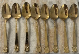 LCU65 Stainless by Lifetime Gold Electroplate 8pc place spoons - Picture 1 of 4