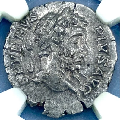 AD 193-211 Roman Empire AR Denarius Septimius Severus NGC Certified Ancient - Image 1 of 3