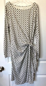 Lands’ End schwarzes Strickkleid mit Bindeband Taille Damen 2X Plus 20W-22W Langarm Modal bl - Bild 1 von 9