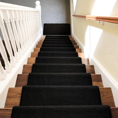 Плюшевый коврик с бычьим носом 9 x 30 дюймов покрытие для ступеней лестниц 24 x 36 дюймов коврик для посадки самоклеящийся - Изображение 1 из 4
