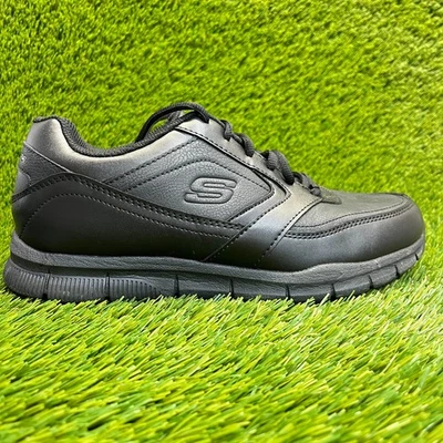 Skechers Nampa Wyola SR Womens Size 9.5D Black Leather Slip Resistant Work Shoes - Image 1 of 4