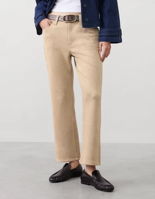 Women's Beige Suede Leather Pants  Custom made to order Size 0 2 4 6 - Image 1 of 4