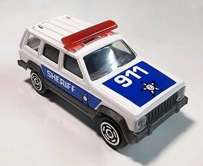 Majorette #224 White Police Jeep Cherokee 1/60 Diecast/Plastic 911 Sheriff - Image 1 of 4