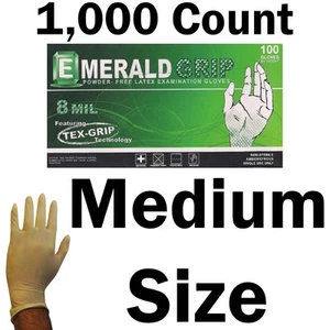 1,000 Count SIZE MEDIUM Powder-Free High Risk Food Grade Latex Gloves, 8 Mil - Picture 1 of 3