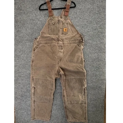 VTG Carhartt Mens 48x30 Bib Overalls Duck Double Knee Workwear Y2K Grunge USA - Image 1 of 4