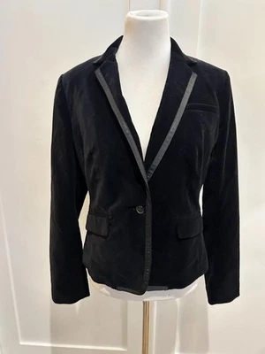 Blazer Banana Republic Terciopelo Nuevo Con Etiquetas Formal Fiesta Vacaciones Academia Gótico Foto 1 de 4