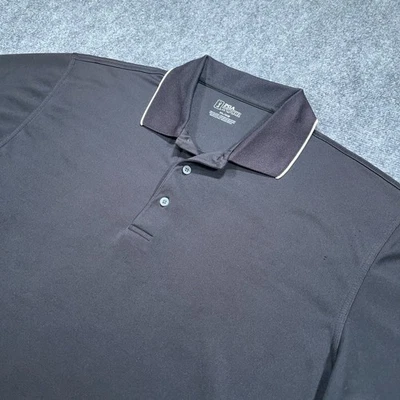PGA Tour Golf Polo Shirt Mens XL Black Short Sleeve Preppy Stretch Casual *Read* - Image 1 of 4