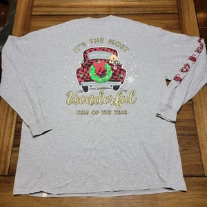 Simply Southern LS Grey Christmas Tee "Most Wonderful Time" Truck - Size XL - Picture 1 of 7