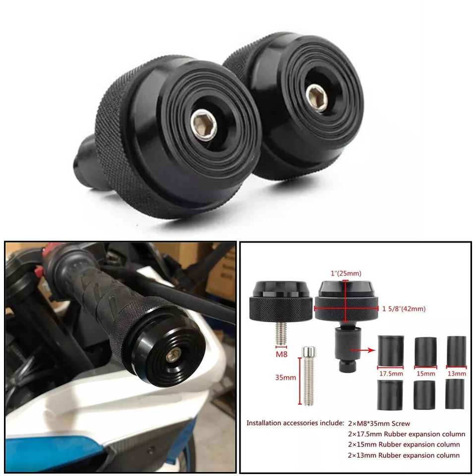 2 Pcs CNC 22mm Motorcycle Handlebar Cruise Control Throttle Clamp End Cover Plug - Image 1 of 4