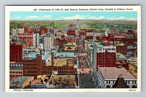 Denver CO-Colorado, Denver Business District, Antique Vintage Souvenir Postcard - Picture 1 of 2