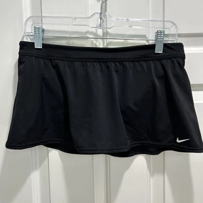 NWT Nike Women's Solid Black Swim Bottom Mini Skirt Size 10 Chlorine Resistant - Image 1 of 4