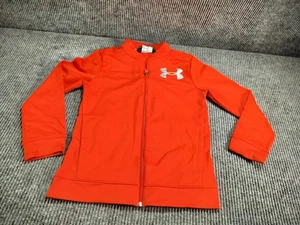 Underarmour Boy Jacket Orange FullZIp L-S Athletic YMD Sports Outdoor Pockets - Picture 1 of 8
