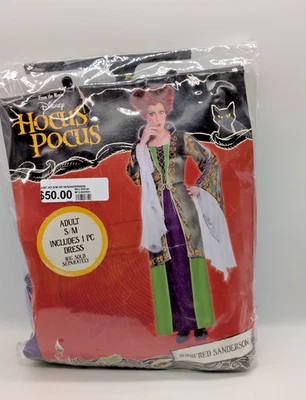 Winifred Sanderson Disney Hocus Pocus Adult Halloween Costume Sz S-M New Cosplay - Image 1 of 4