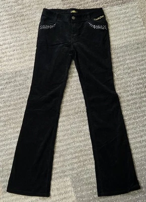 Pantalones Southpole para mujer 16 negros pana corte bota estrás bolsillos bordados Foto 1 de 4