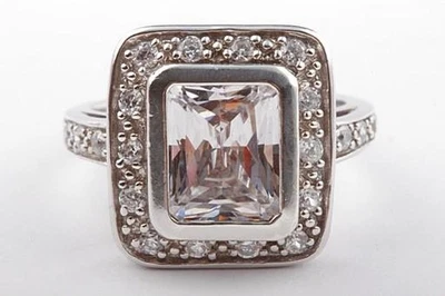 Kristall Ring 925 er Sterling Silber Gr 54 17,2mm Top! . - Bild 1 von 4