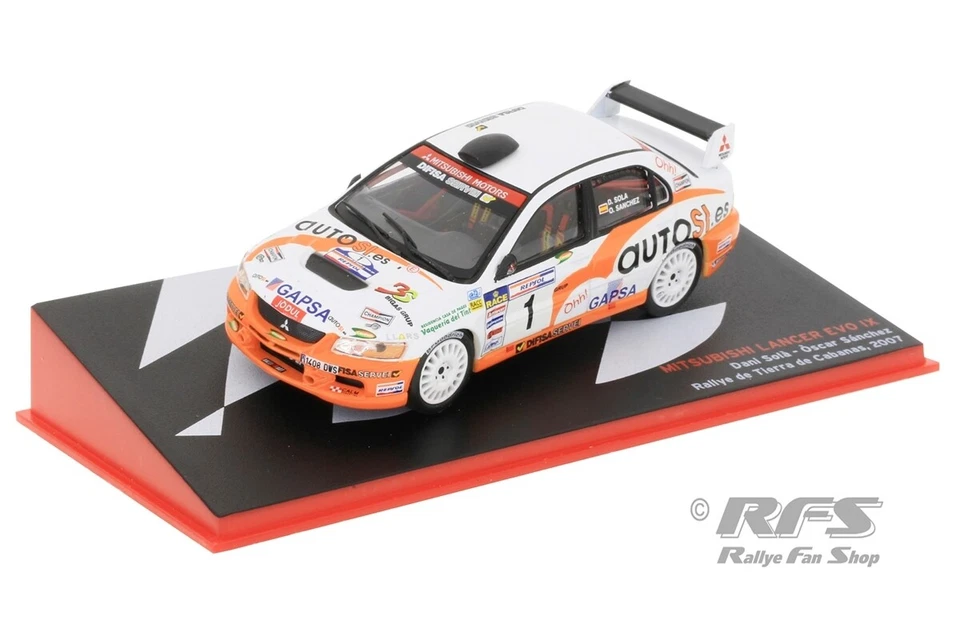 Mitsubishi Lancer Evo IX Rallye Tierra de Cabanas 2007 Dani Sola 1:43 Altaya IXO - Bild 1 von 1