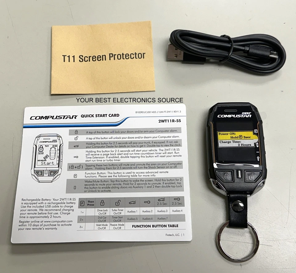 NEW Firstech Compustar 2WT11R-SS Remote KeyFob for Remote Start VASRCD500-2WLR - Image 1 of 1