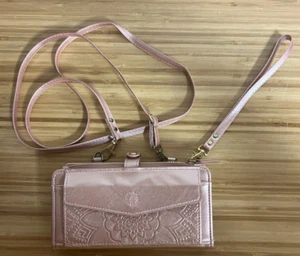 Pink Phone Case and wallet combo w/ hand strap and crossbody strap - Picture 1 of 11