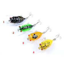  4pcs Painted Plastic Insects Pattern Baits Fishing Lures Painted Series Bionic